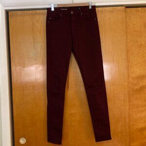 AG Jeans (Adriano Goldschmied) The Farrah Skinny Burgundy (high rise skinny) 27R